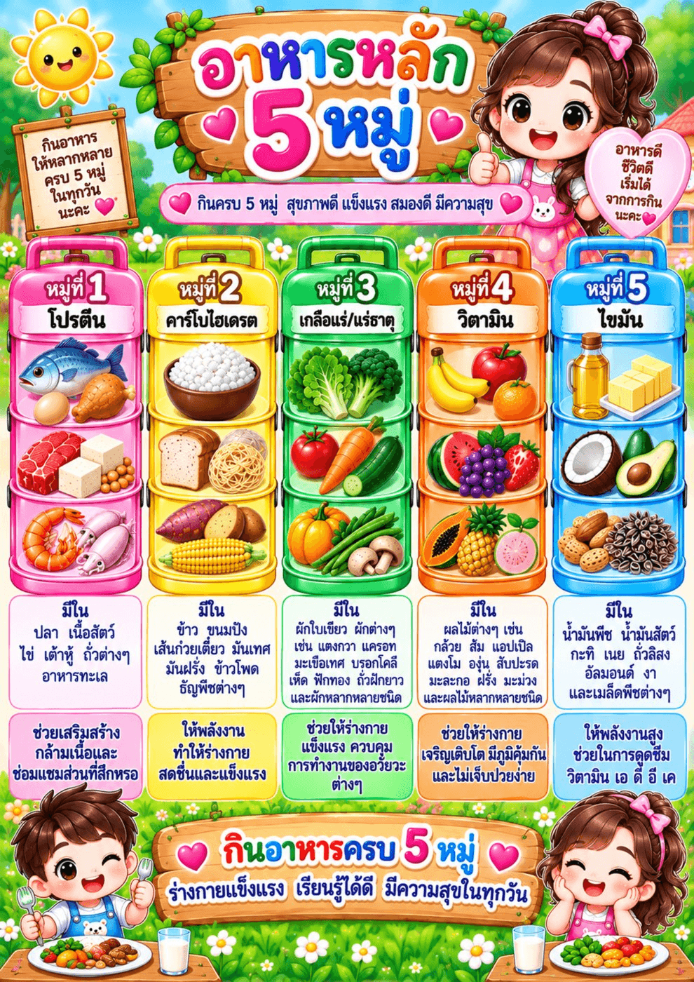 อาหารและสุขภาพ • อาหารหลัก 5 หมู่